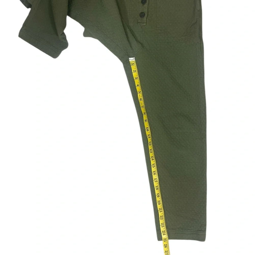 Madewell Olive Green Diamond Jacquard Button-Up Coverall Jumpsuit